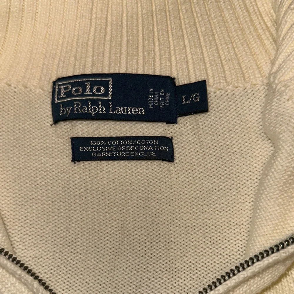 Polo by Ralph Lauren Cream Zip-Up Sweater for Men - Picture 4 of 4